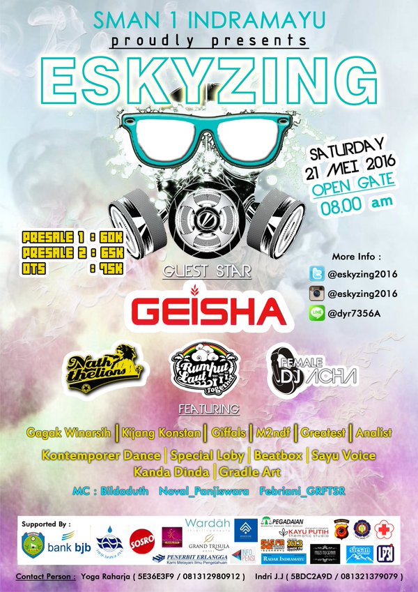 OSISSAYU's tweet photo. Don't miss it! Sabtu, 21 Mei 2016 " @Eskyzing2016 " Guest: @geishaindonesia , dll cc.@InfoPensi  https://t.co/rhLIac3MBv"