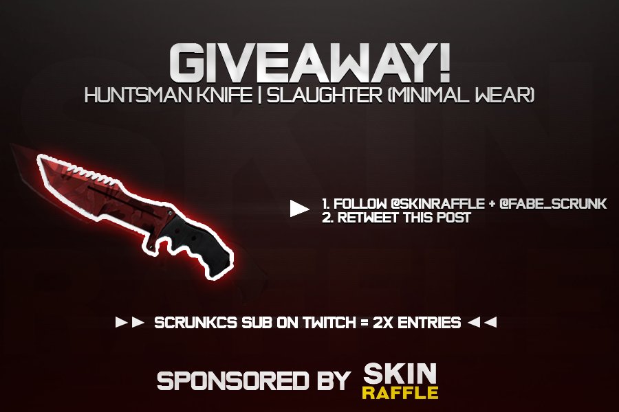 ScrunKcs's tweet image. I partnered with @SkinRaffle for my first Twitter giveaway! #Sellout
Participate here:
skinraffle.com/g/hmk-slght-v2/