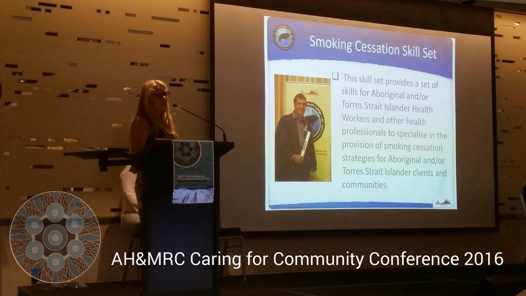 ATRAC_team's tweet photo. Great work from the Aboriginal Health College. Training our mob in smoking cessation. #AHMRC16 #NSWCaringforCountry https://t.co/DlZZCPQ8Ht