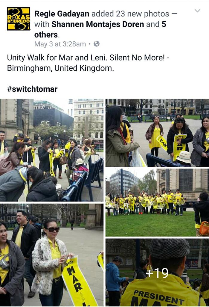 silentn0m0re's tweet photo. Hindi tayo nakalimutan suportahan ng mga kababayan natin sa UK.Mabuhay kayo #RoxasRobredo supporters!
#WeAreForMar https://t.co/okucUxUSPy