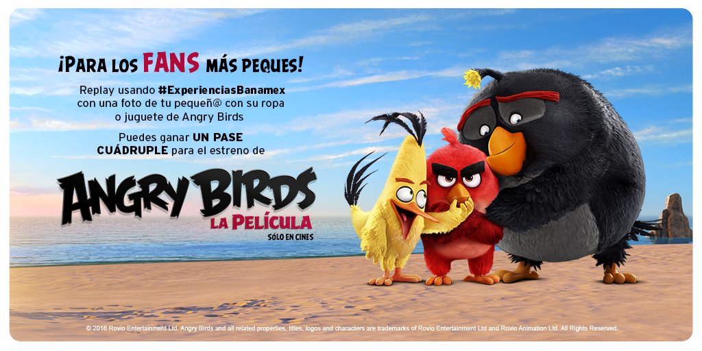banamex's tweet photo. Se uno de los 10 primeros en ver Angry Birds. Da reply + #ExperienciasBanamex con tu foto. https://t.co/ptJ1derzWx https://t.co/W9rFNZMMo0
