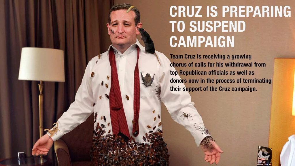 Don_Vito_08's tweet photo. #Cruz Preparing To Suspend Campaign! Growing after Losing #INPrimary2016
@tedcruz https://t.co/fnDrQNB23h https://t.co/nmcuti84xy