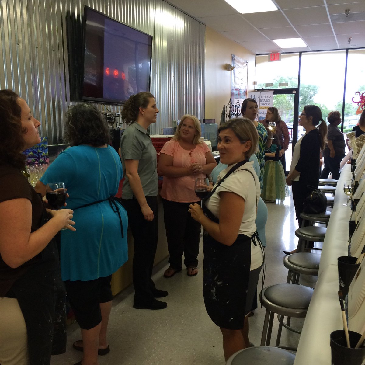 Adoption_Friend's tweet image. Having so much fun at #GiveDayTampaBay Painting with a Twist!