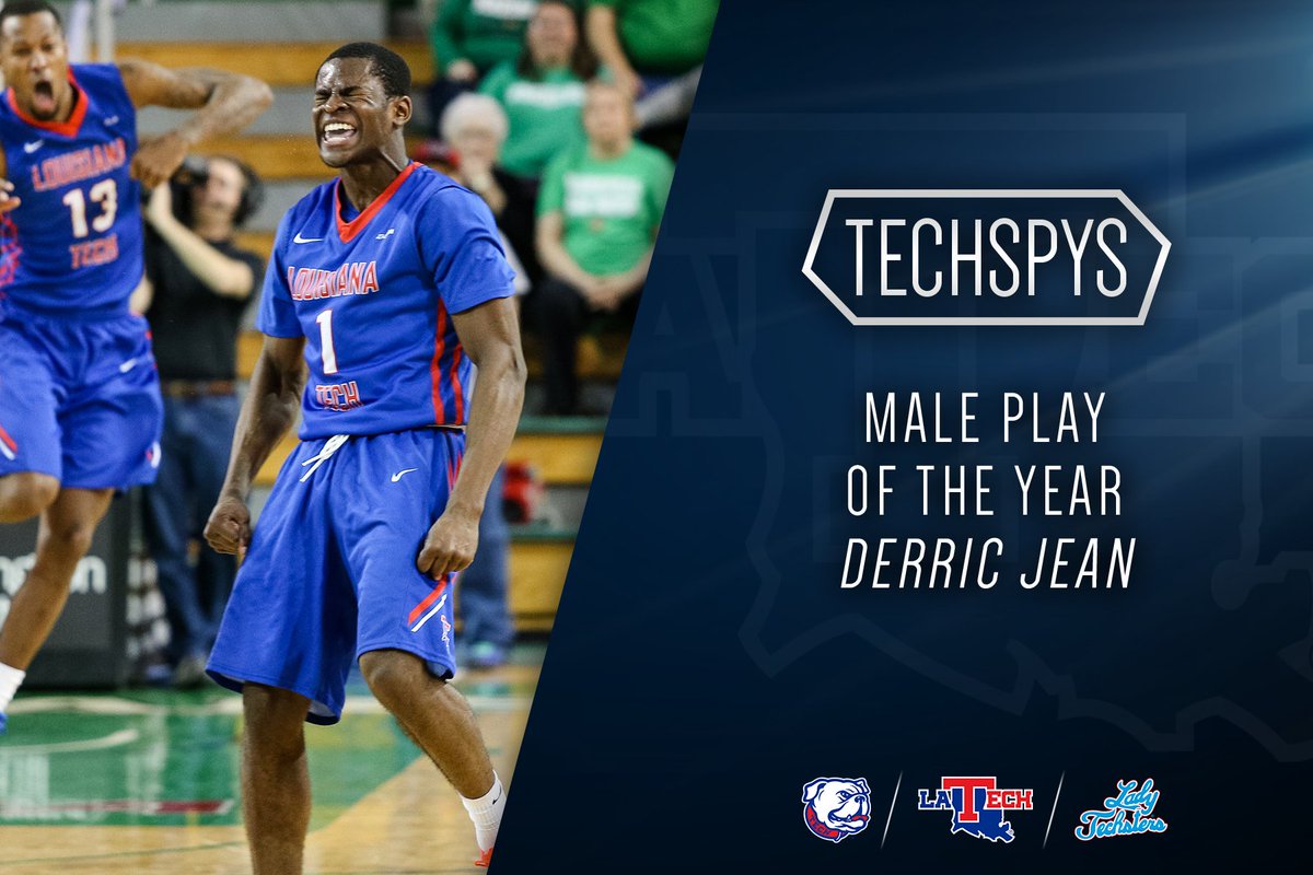 LATechSports's tweet photo. Congrats to @LATechHoops's Derric Jean with the #TECHSPYS Male Play of the Year! #WeAreLATech https://t.co/7QMOkVcDSO
