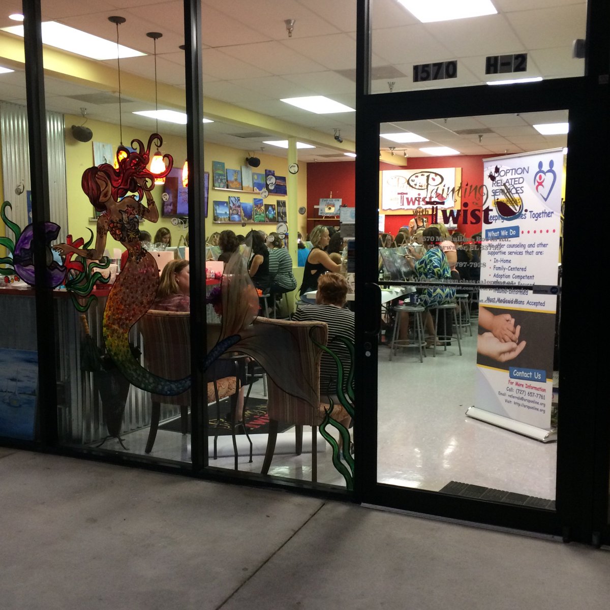 Adoption_Friend's tweet image. Painting while #keepingfamiliestogether. Oh, and drinking wine.