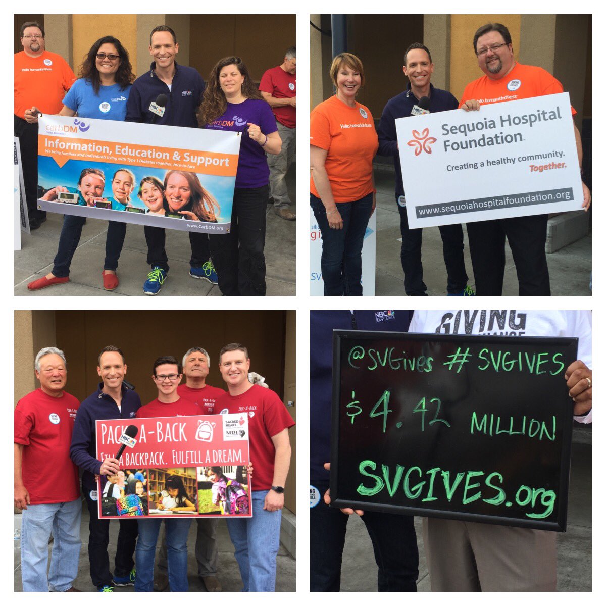 JeffRanieri's tweet image. #SVGives2016 4.4 million raised so far...  A few to help: @Carb_DM @PackABack @SequoiaHospital . More @nbcbayarea 6