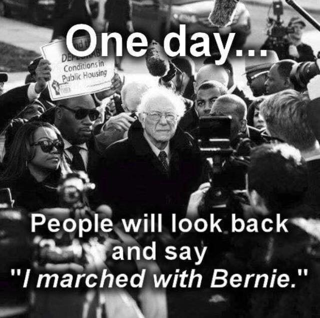UmbraeTika's tweet photo. From FB: One day, people will look back and say "I marched with Bernie" #FeelTheBern #BernieOrBust #MarchWithBernie https://t.co/Gjns7puK5n