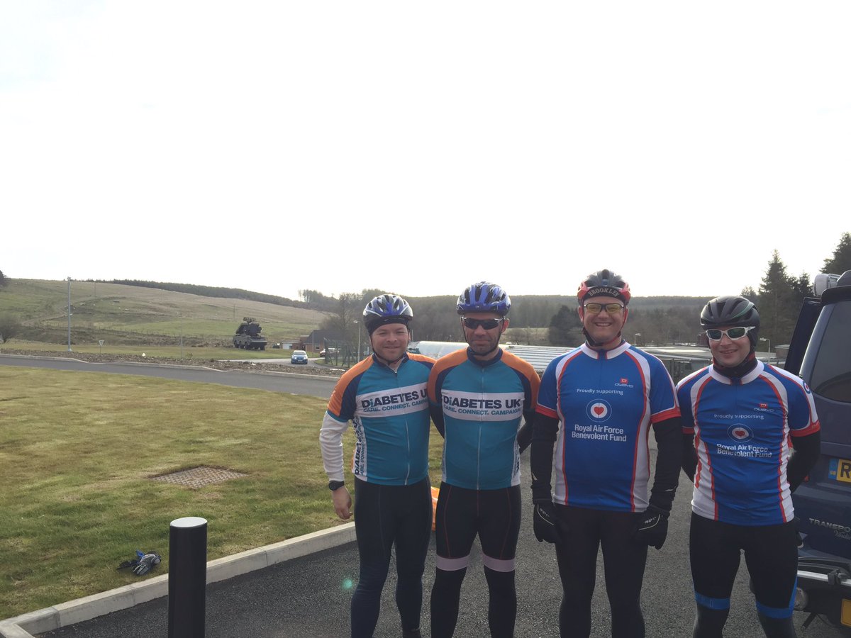 SixSpokes's tweet photo. We are cycling 109 mi from RAF Spadeadam to RAF Linton-on-Ouse today. Weather looking promising! @RAFBF @DiabetesUK https://t.co/HCLWkwhD7P