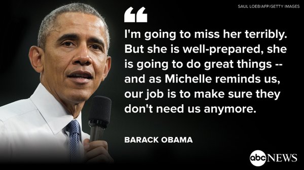 ABCWorldNews's tweet image. President Obama on daughter Malia heading off to Harvard: "I'm going to miss her terribly." abcn.ws/1VJgI5l