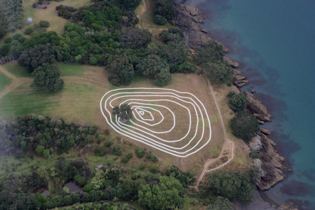 veronicaherber7's tweet photo. Working on Waiheke proposal for 2017. 
Here is 2015 work. 2Km of Tape :) 
photo credits Peter Rees Andrea Haumer. https://t.co/LgwVCCQToI