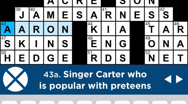 Um. What? He hasn't been relevant in about 15 years. "Is" should be "was" in that clue. *facepalm* https://t