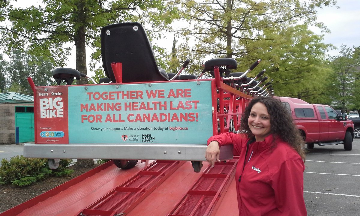 LisaBoughen's tweet photo. Today @Vancity Langley & Walnut Grove staff raised over $2000 to ride @TheHSF #BigBike #CaptainAmy https://t.co/dOnSM0cn0o