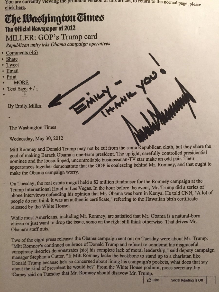 emilymiller's tweet image. Four years ago, I wrote @realDonaldTrump is a serious political force who helps Republicans. I got this in mail: