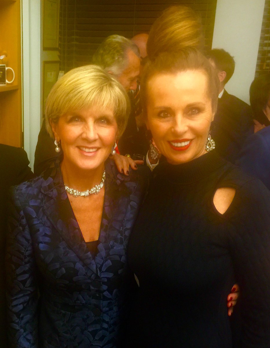 LauranceWines's tweet photo. #Mates @JulieBishopMP and Dianne at the budget #dinner in the Great Hall Parliament House https://t.co/dW8nnbeJ9h