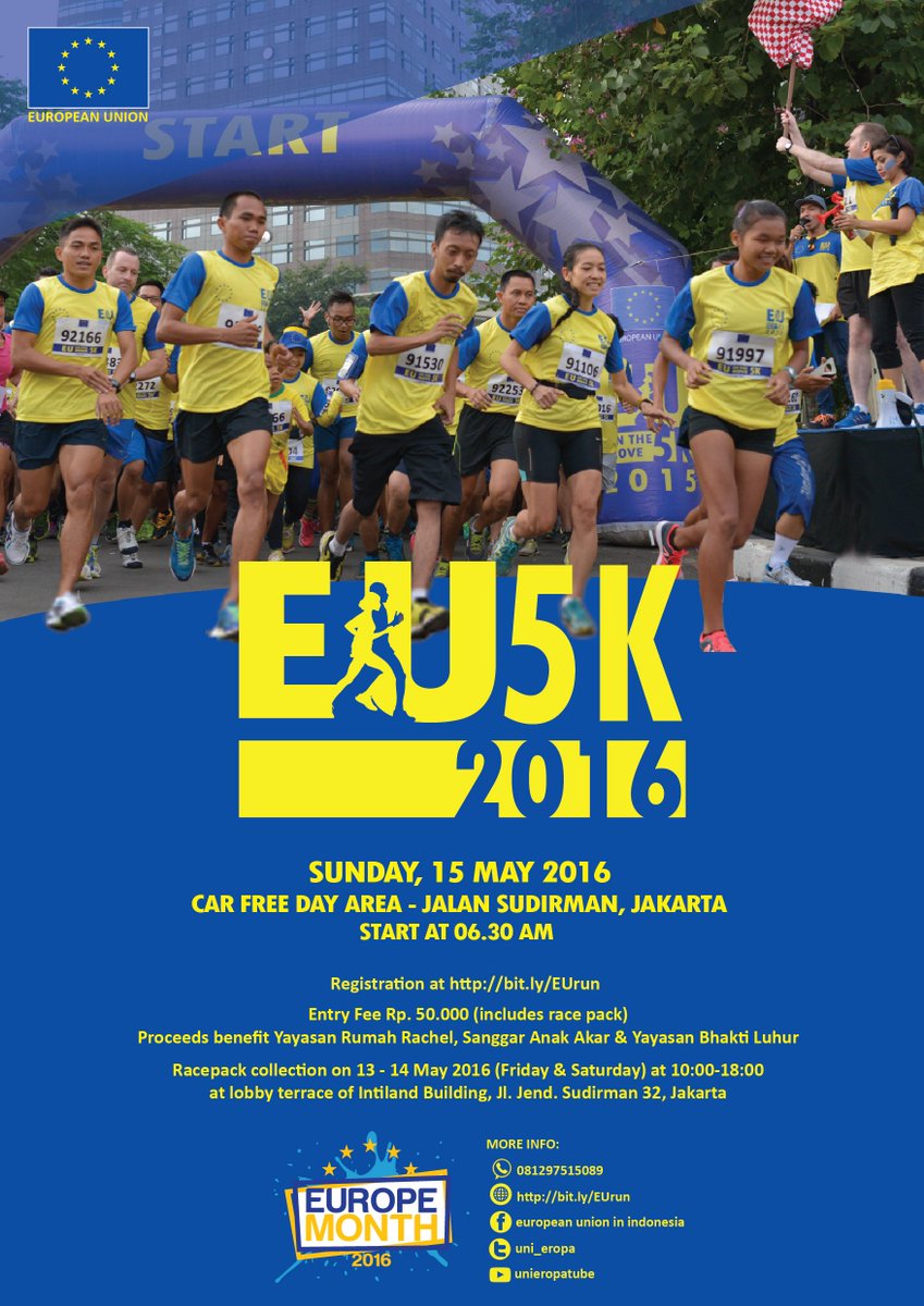 uni_eropa's tweet photo. Segera daftar untuk ikutan EU5K Run pada 15 Mei 2016, kuota terbatas! Daftar di https://t.co/7NJ2DkTnmD #EUontheMove https://t.co/3hpq4Nk0hx