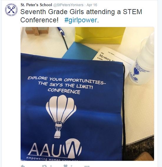 desouterj's tweet image. Thank you to the #PetrusFundOfYonkers for sponsoring the St. Peter's 7th Gr. girls at the #CMSV STEM Conference.