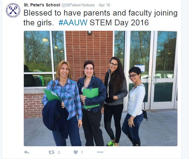 desouterj's tweet image. Thank you to the #PetrusFundOfYonkers for sponsoring the St. Peter's 7th Gr. girls at the #CMSV STEM Conference.
