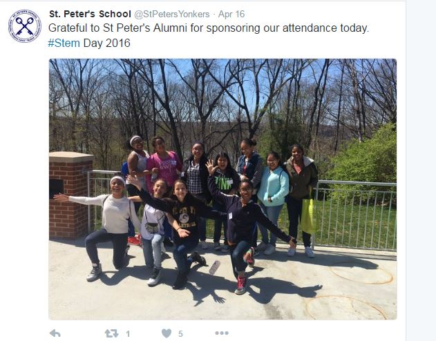 desouterj's tweet image. Thank you to the #PetrusFundOfYonkers for sponsoring the St. Peter's 7th Gr. girls at the #CMSV STEM Conference.