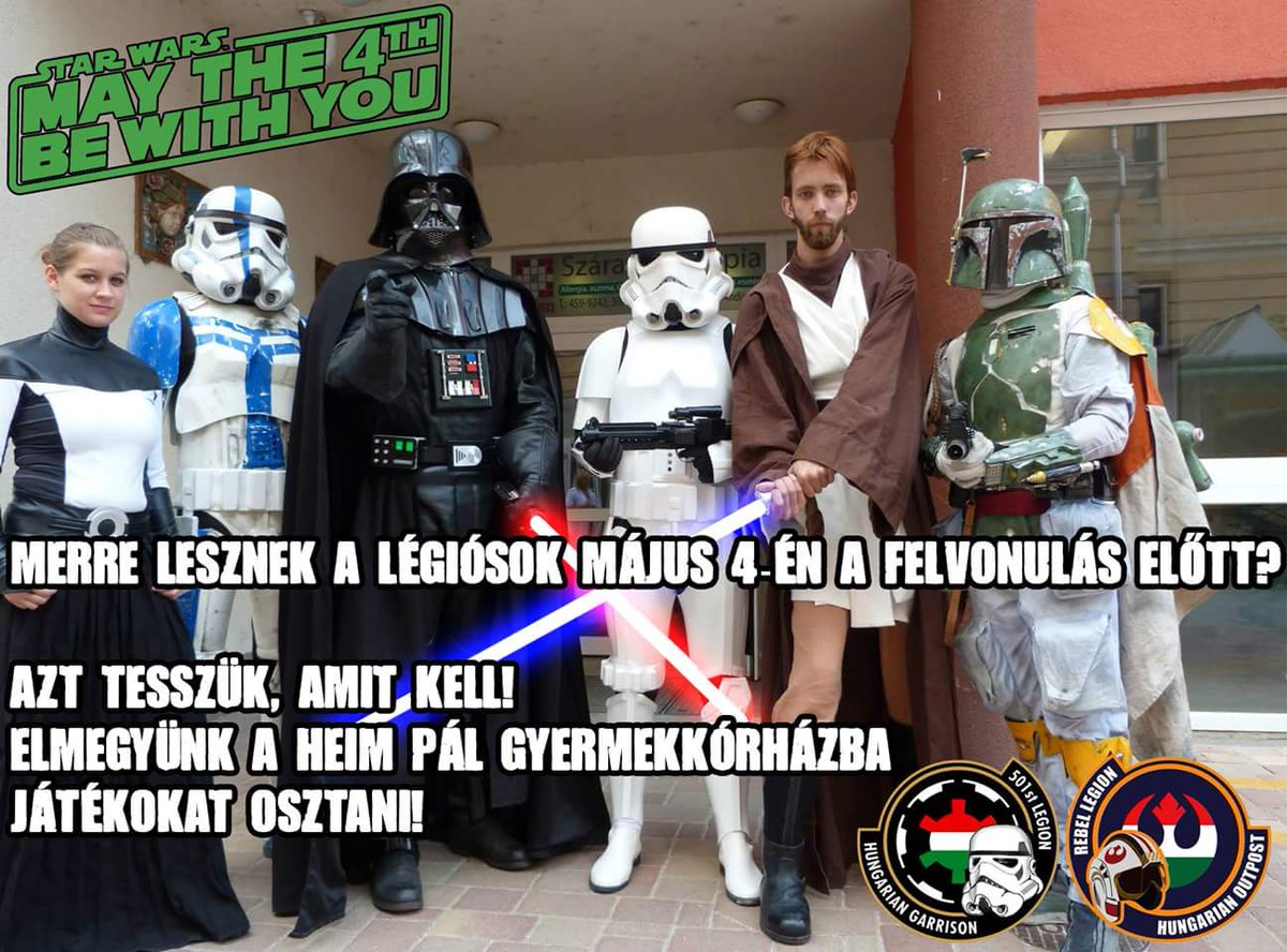 <a href="/501stHUG/">501stHUG</a> will be at Heim Pál Children's Hospital today before the annual Star Wars Day March