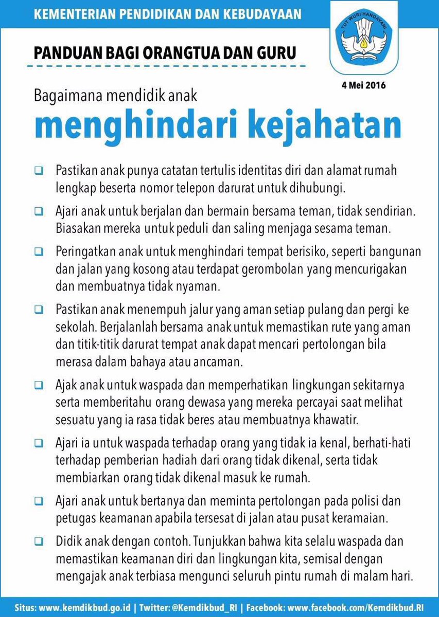 pandji's tweet photo. Mohon bantu sebarkan: Panduan menciptakan lingkungan aman dari kejahatan &amp; Mendidik anak menghindari kejahatan. https://t.co/FjdGvoDhll