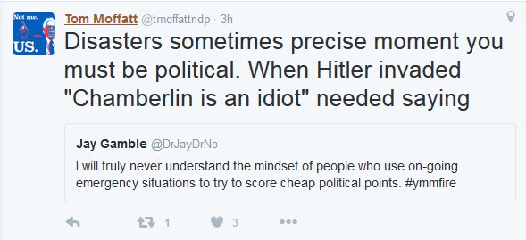 ledallas's tweet photo. So @tmoffattndp deleted his brutal #karmic tweet. Here's another one. Let's teach this guy! Share! #ymmfire https://t.co/CBGDE8LBRV