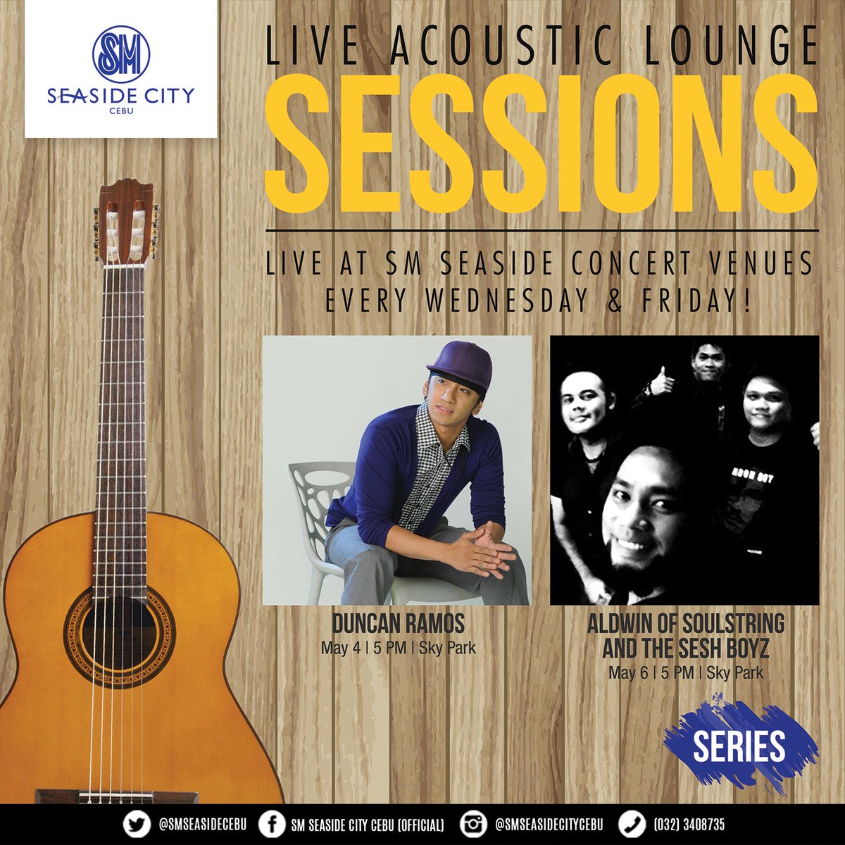 SMSeasideCebu's tweet photo. Last reminder to come to #SMSeasideCityCebu LATER for @duncanramos, and TOM for Aldwin of #soulstring & Sesh Boys! https://t.co/nmedeypcdH