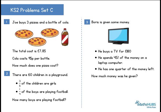 maths problem solving homework ks1