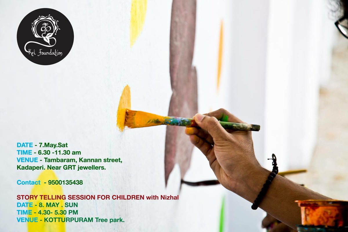 KriFoundation's tweet photo. This weekend we have our regular painting session on Sat, and a storytelling event for kids on Sunday. Join us! https://t.co/fjvc6Hschs