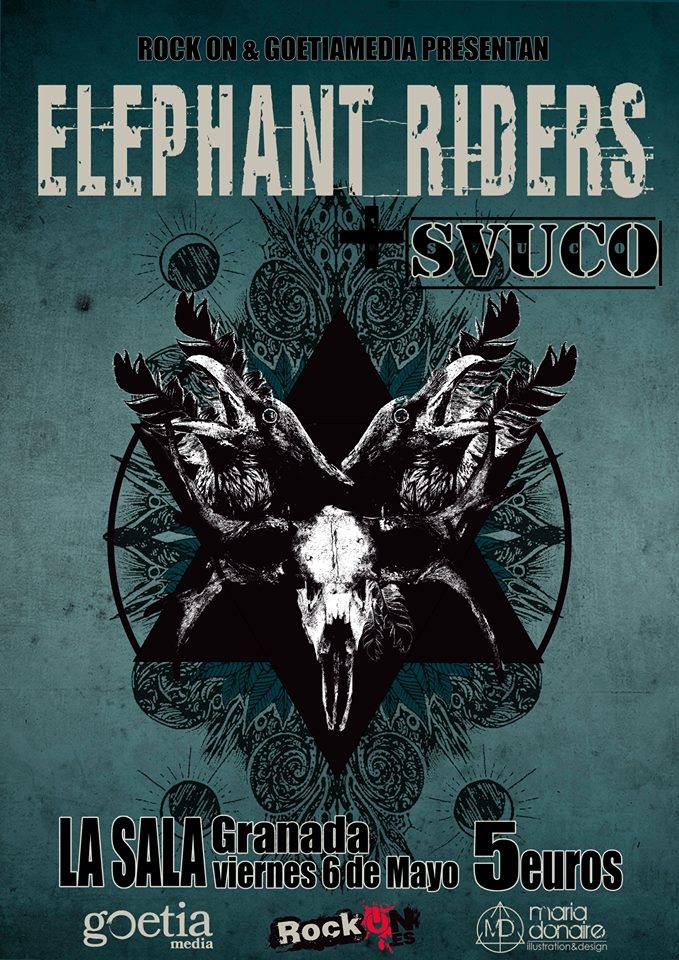 UniversoSabika's tweet photo. #ElephantRiders y #Svuco, #Viernes 06 de Mayo en #LaSala (#Granada) #ElephantRidersGr #SvucoGr #Metal #Grunge https://t.co/LK28Ca52P7