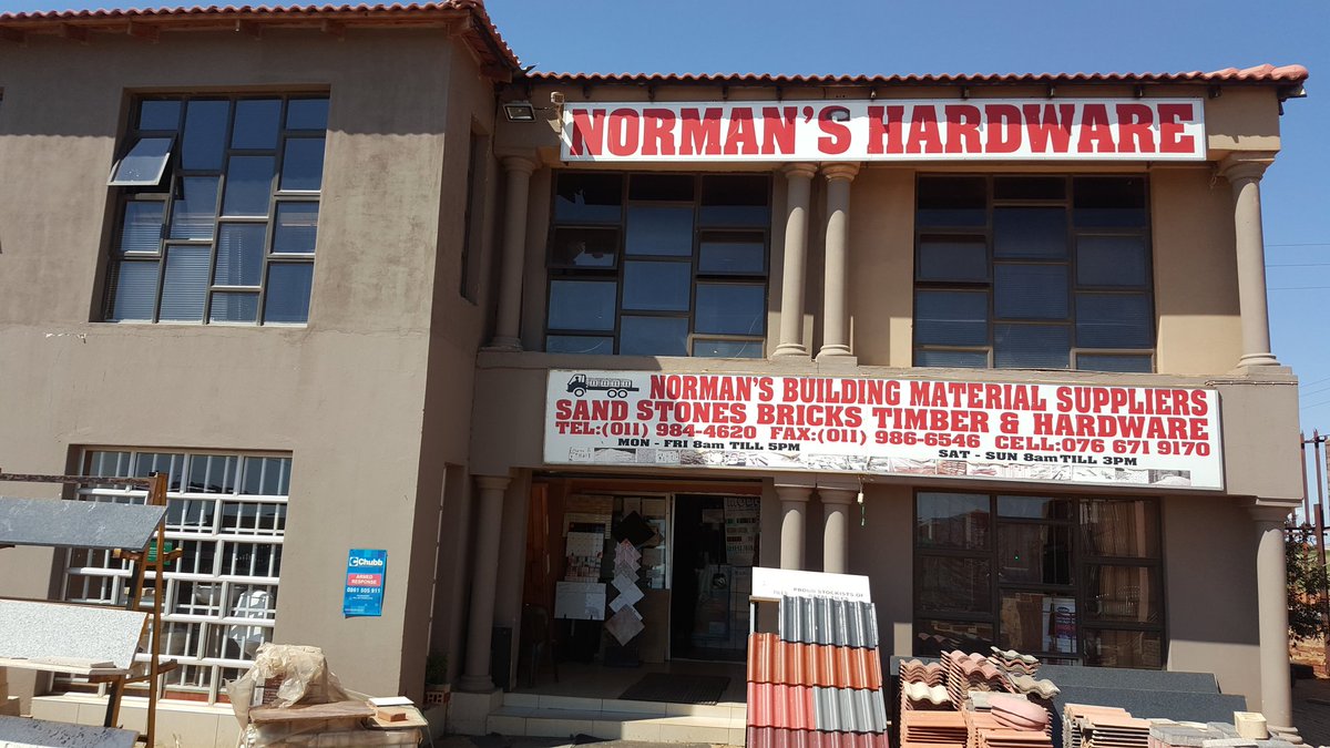 TownshipEcoApp's tweet photo. Norman's Hardware in Protea Glen. Now on TEA https://t.co/mfONZFGzl3 https://t.co/pkfvBk85G5