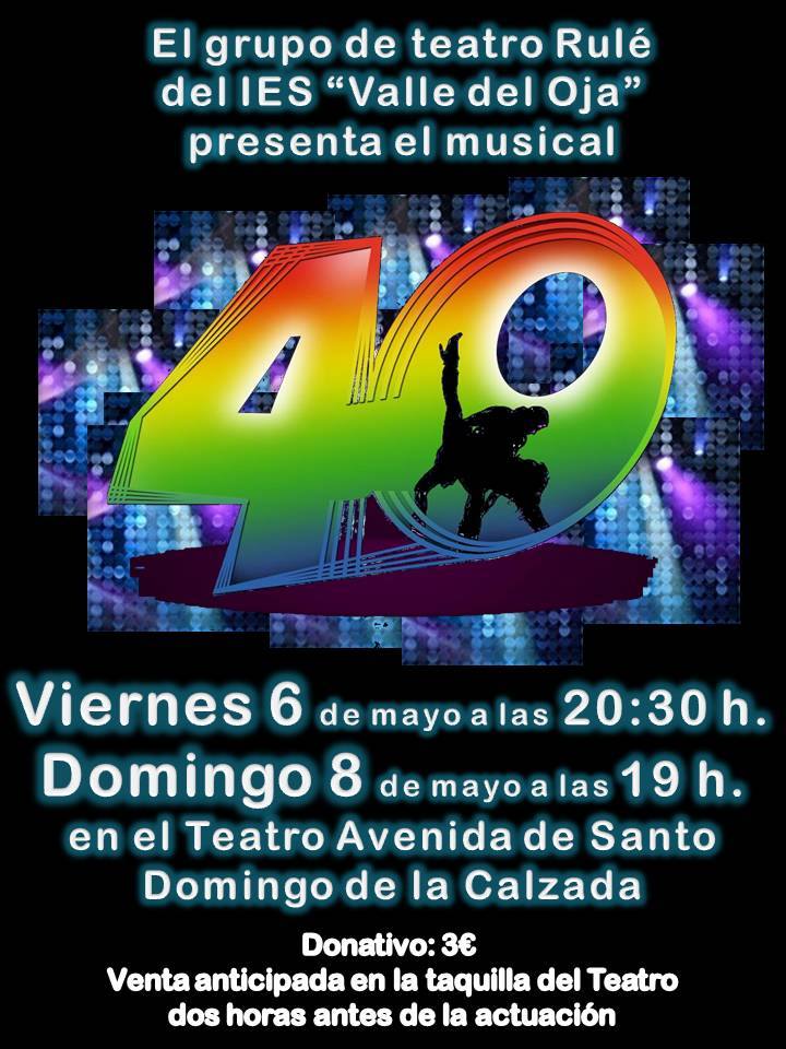 AytoSDC's tweet photo. Convocatoria | Alumnos del IES Valle del Oja representan este fin de semana '40 El Musical'. https://t.co/2DlKHuZ7eK https://t.co/gHLNlHUUCI
