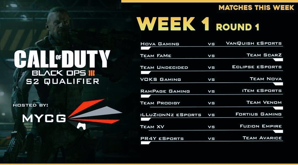 pr4yesports's tweet photo. Matches this week at the @MYCESports League.... #PR4Y https://t.co/jXiwpolxuj