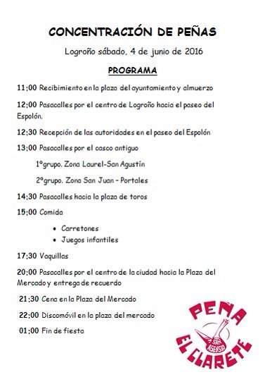 ElClareteSA's tweet photo. @penas2_0 organiza la próxima concentración de peñas en #Logroño.
Apúntate peñista! https://t.co/Mqn7NCR0r8