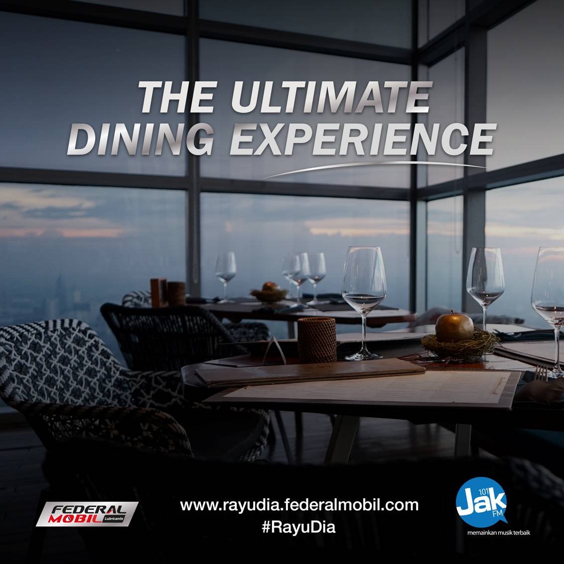 JAK101fm's tweet photo. Mau dinner eksklusif gratis di SKYE &amp; uang 3juta?Kirim kata2 rayuan manis kamu ke @101jakfm @federalmobil #RayuDia https://t.co/ukhS178n3I