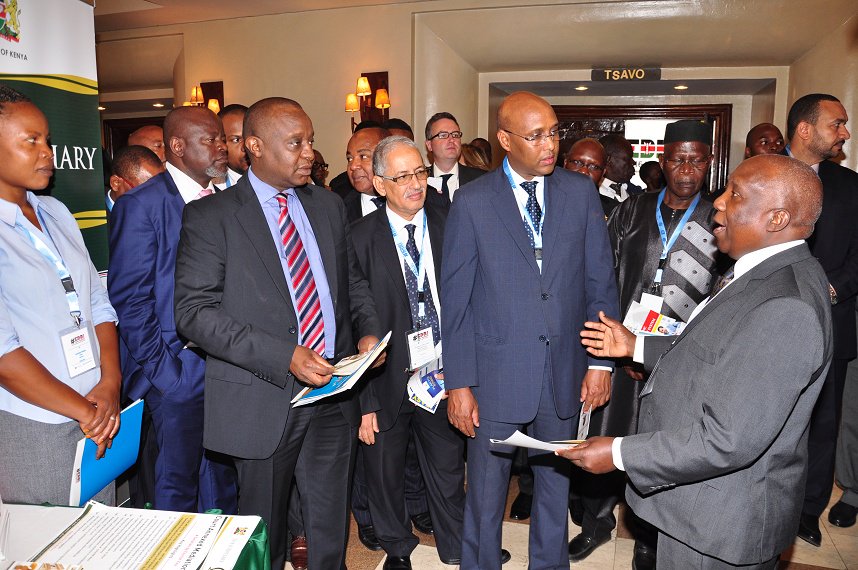 EDBI2016Nairobi's tweet photo. Tour of the exhibition stands by CS @HKRotich @AdanMohamedCS and other African Ministers #EDBI2016Nairobi https://t.co/cqRz6E2VqQ
