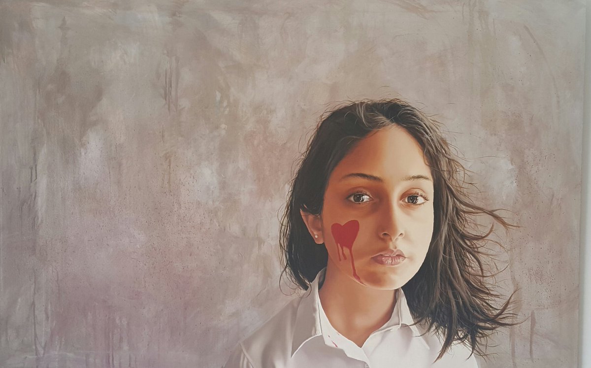 BinaShah's tweet image. Stunning paintings by Madiha Hyder inspired by APS attacks. At Canvas in Karachi until tomorrow.