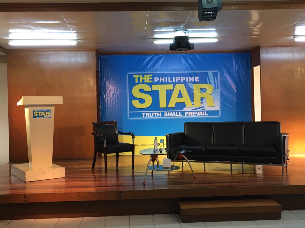 PhilippineStar's tweet photo. Happening soon: Presscon w/ prexy bet &amp; Davao City Mayor Duterte at PhilSTAR office in Manila. | @shecrisostomo https://t.co/aciDFqom9H