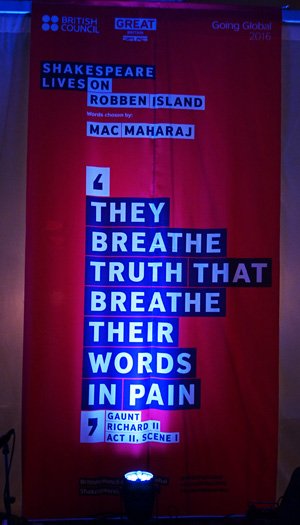 zaBritish's tweet photo. Last night we saw these #ShakespeareLives quotes chosen by political prisoners of Robben Island.
#GoingGlobal2016 https://t.co/zaIZk4fQvN