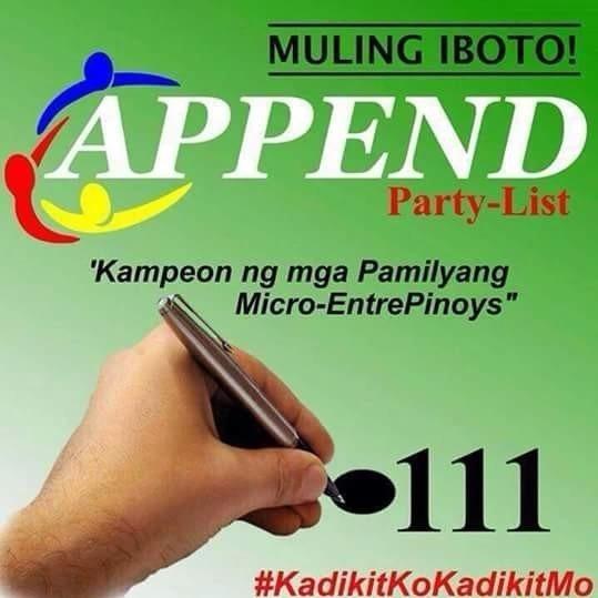 vlgonzales_06's tweet photo. #111APPENDPartyList #KadikitKoKadikitMo https://t.co/K3kBYjFsD9
