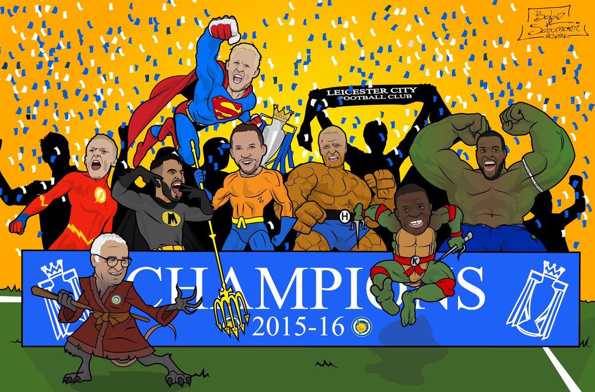 BolowArtwork's tweet photo. The world are celebrating the new superheroes of football!
@OddsetDK #WinningSensation @LCFC https://t.co/zSgPTz6JhW