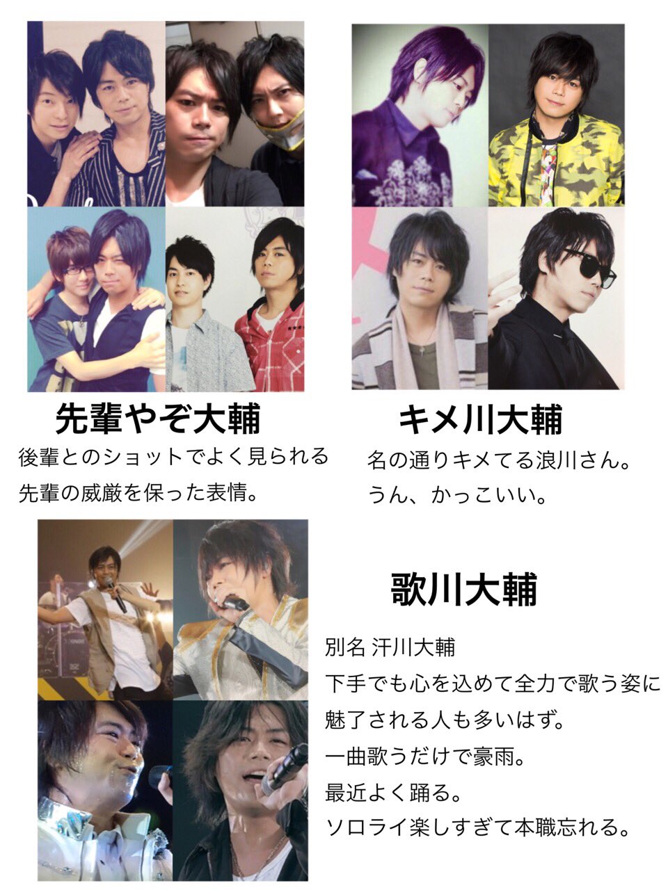 しほりん Versusで死んだ な Sur Twitter みゆくんやかっきーやマモとかあったので便乗して浪川大輔で作ってみました O あなたの知らない浪川大輔がいるかも