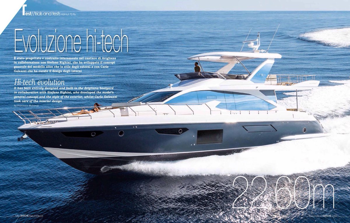 Azimut_Yachts's tweet photo. Azimut 72 on Barche Magazine (May 2016) #PressReview #HiTechEvolution https://t.co/RUZK3R4DtL