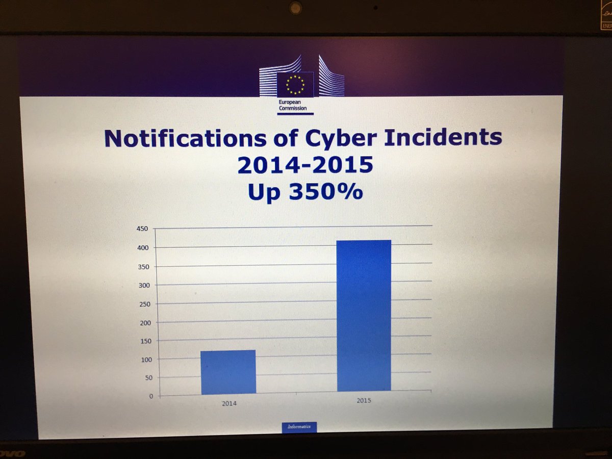 IDCItaly's tweet photo. I pericoli in Europa? #Hacktavists, #cybercrime e spionaggio politico - Ken Ducatel @EU_Commission #IDCSecurity16 https://t.co/5tlUPVndx7