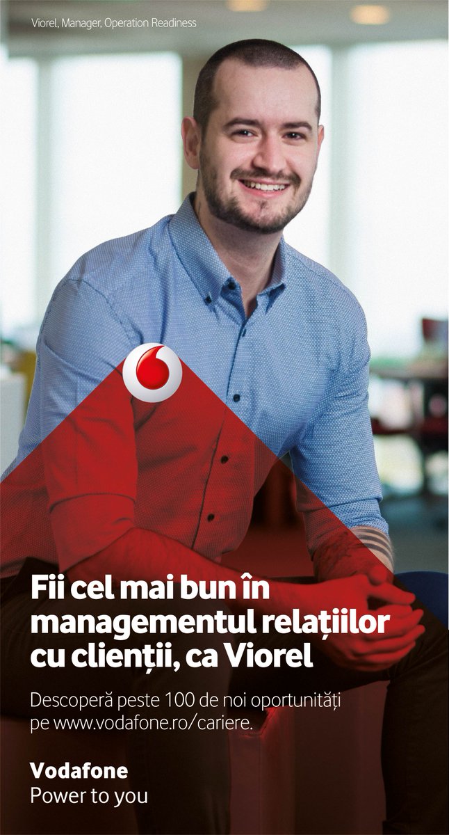Vodafone te pune pe TINE pe primul loc! Aplică acum și construiește-ți cariera la #Vodafone! buzzjob.ro/vodafone-caree…