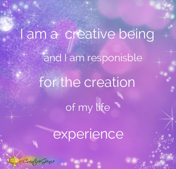 CreativeGenie_'s tweet photo. I am a creative #being and I am #responsible for the #creation of my #life #experience https://t.co/OMDJ2LqlSI