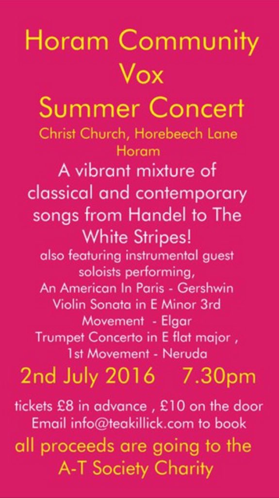 horamvox's tweet photo. Come to our summer concert in Horam East Sussex :) https://t.co/RnBA4odFHF