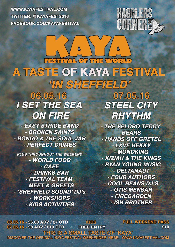 This weekend at @HagglersCorner 

We bring a taste of <a href="/KayaFest2016/">Kaya Festival</a> to Sheffield w/ <a href="/istsof/">ISetTheSeaOnFire</a> <a href="/velcroteddybear/">Velcro Teddy Bears</a> + more
