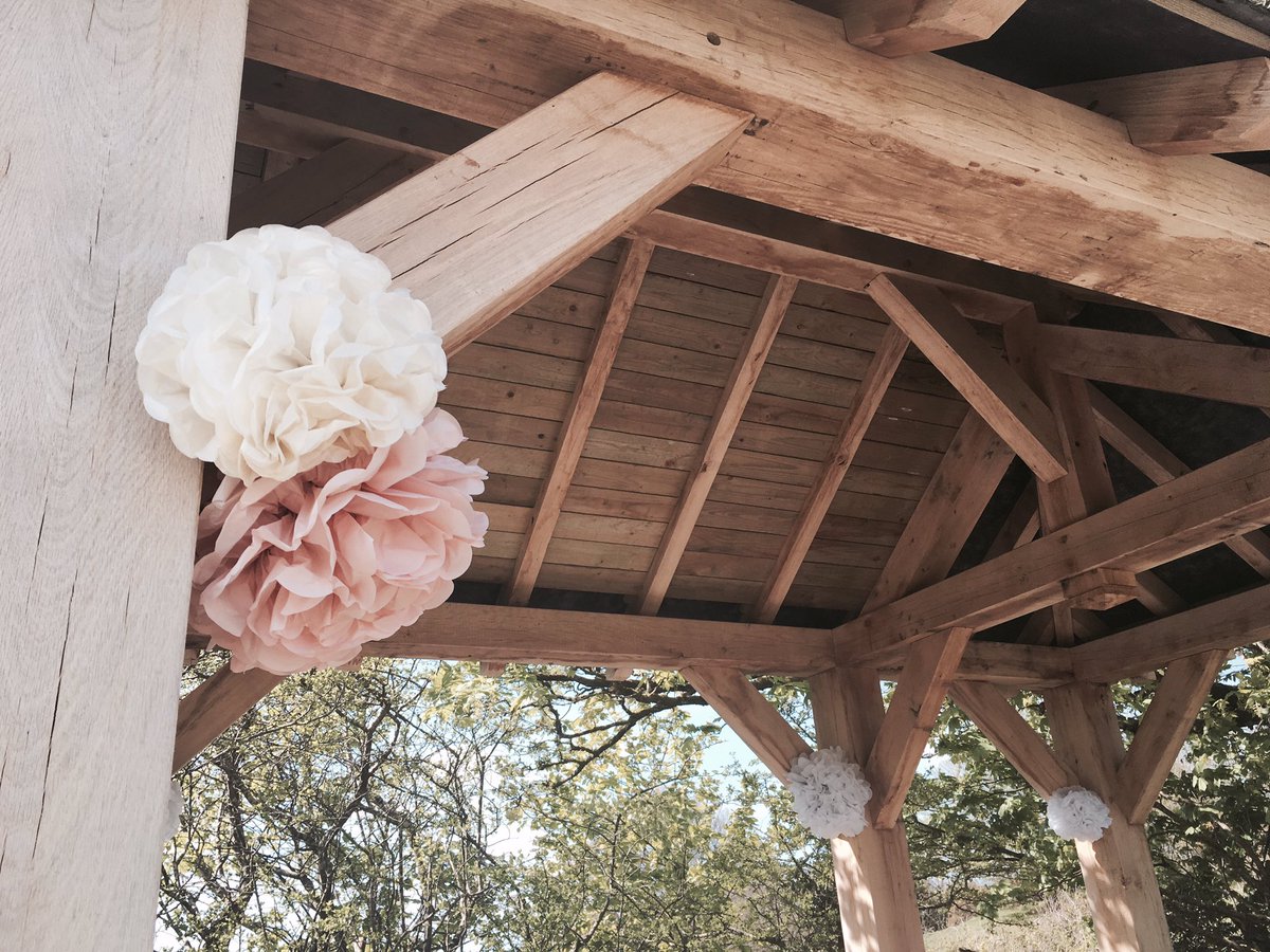Pastel Pom Pom Paradise today <a href="/TrevennaBarns/">Trevenna Cornwall</a> for outdoor Arbour Wedding ceremony
