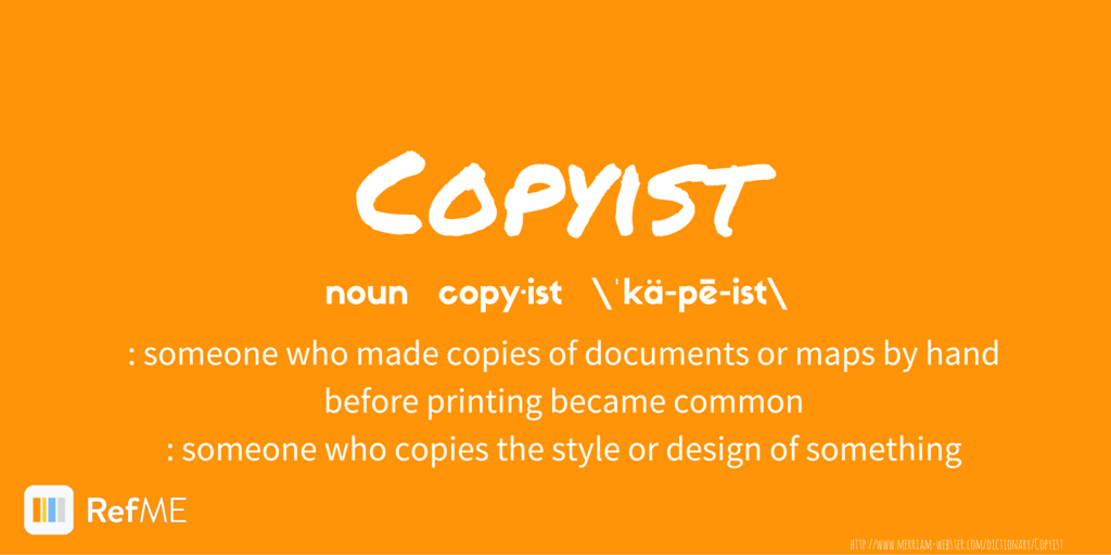 RefME's tweet photo. Don't be a copyist. #CiteYourSources #RefME https://t.co/UWQAYqBO4r