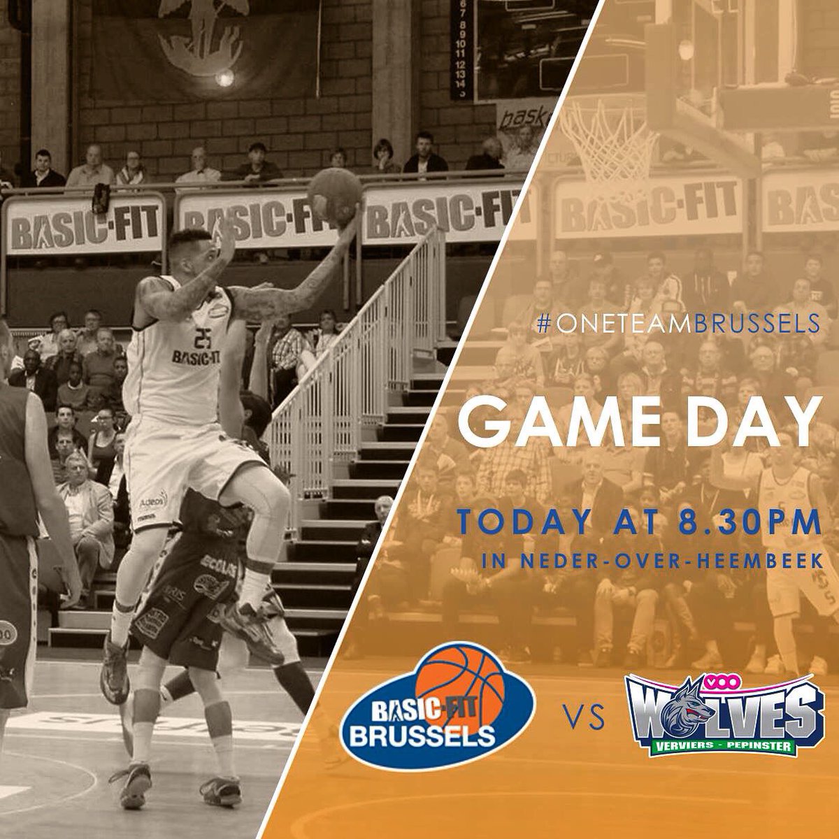BrusselsBasket5's tweet photo. GAMEDAY‼️ We're playing our last home-game before the Play-Offs tonight against @Wolves_VP make sure you're there! https://t.co/0gcipyZYcu